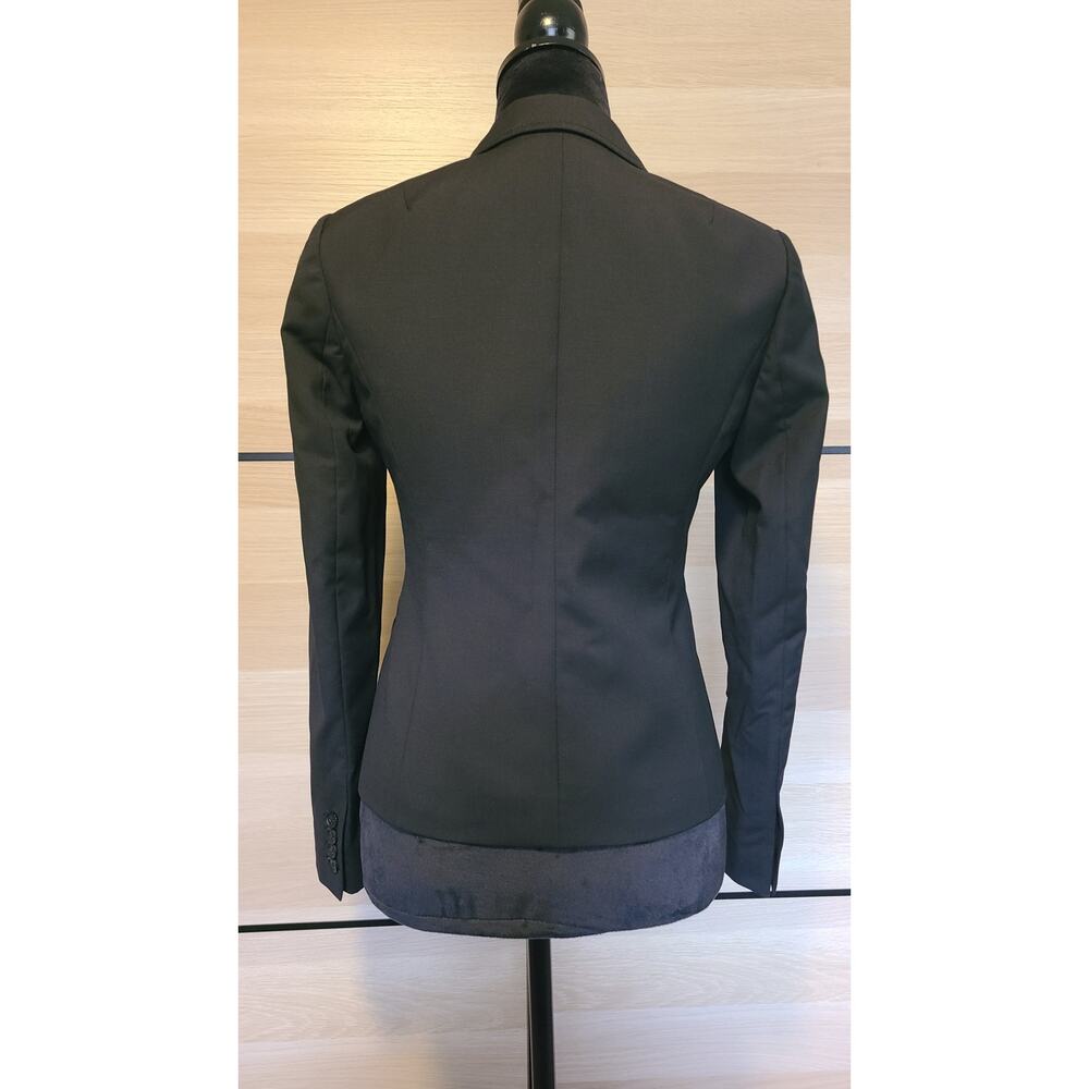 J. Crew Suiting 2 Button Wool Blazer Womens 0 Black Lined Career Office Jacket - Picture 2 of 8